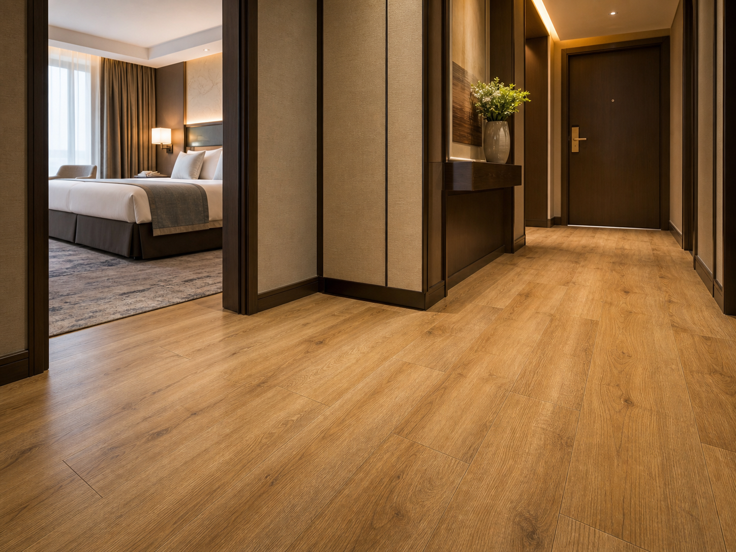 EIR embossed surface SPC flooring in modern interior