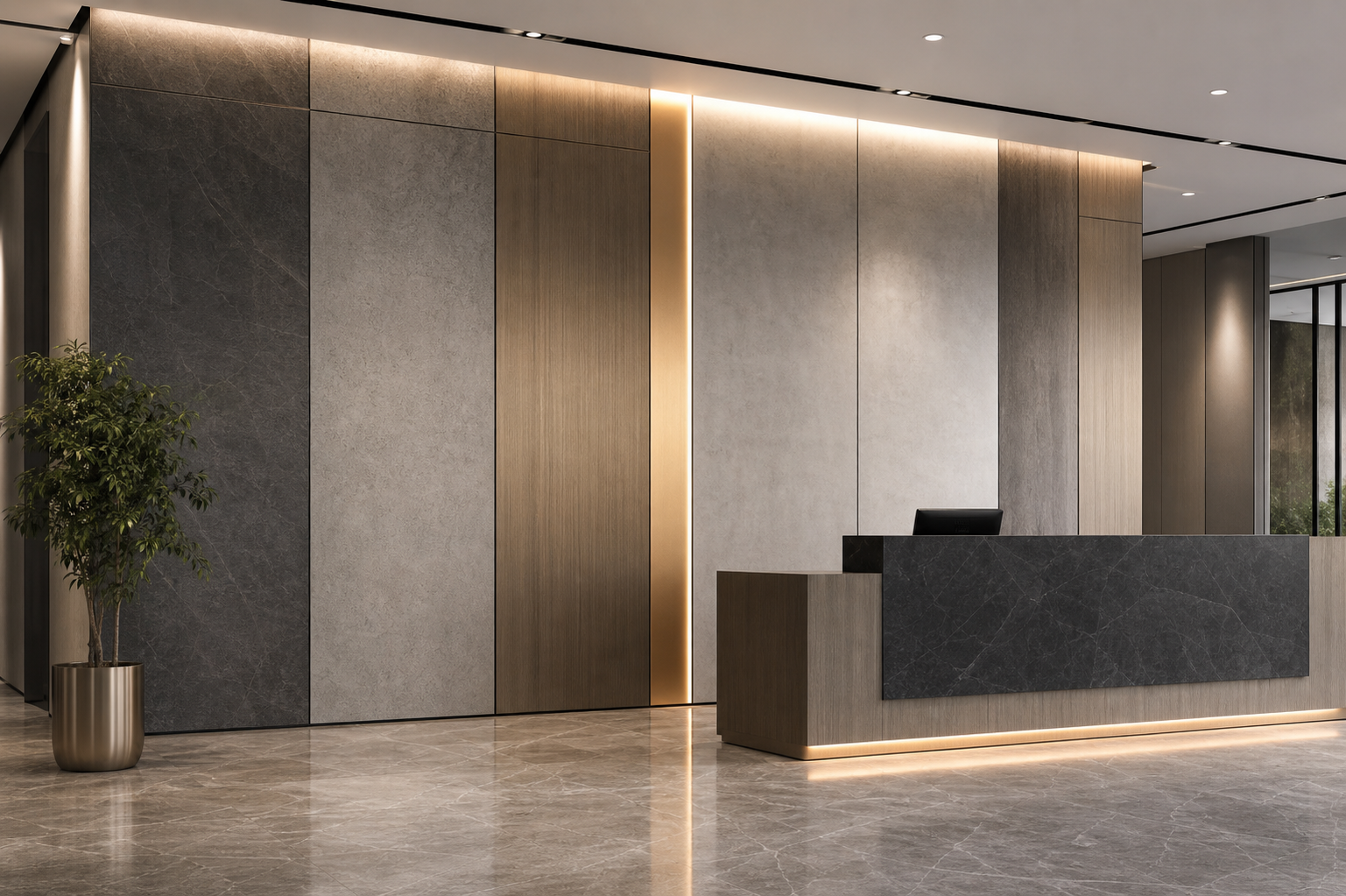 Custom colors SPC flooring and wall panels