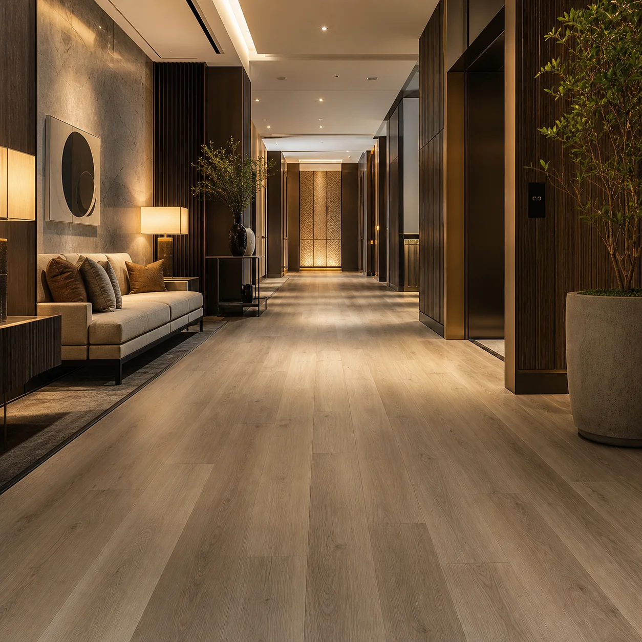 SPC flooring for hotel projects