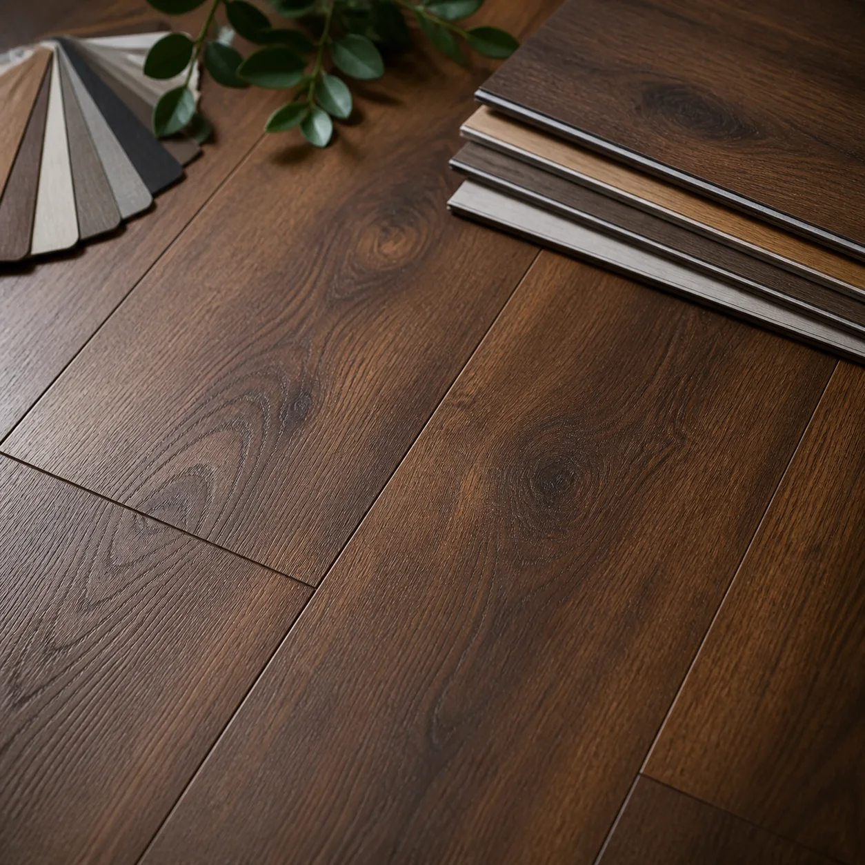 Warm walnut custom SPC flooring color
