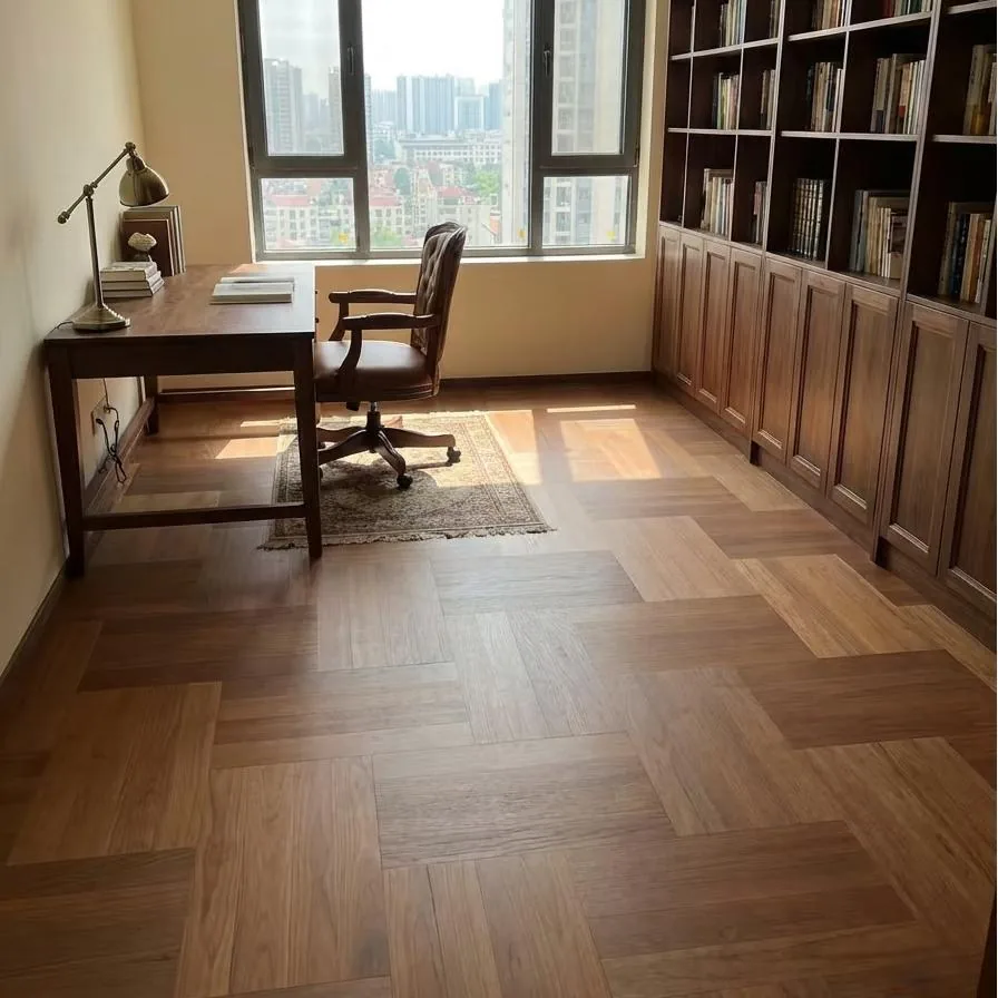 Herringbone SPC flooring classic layout
